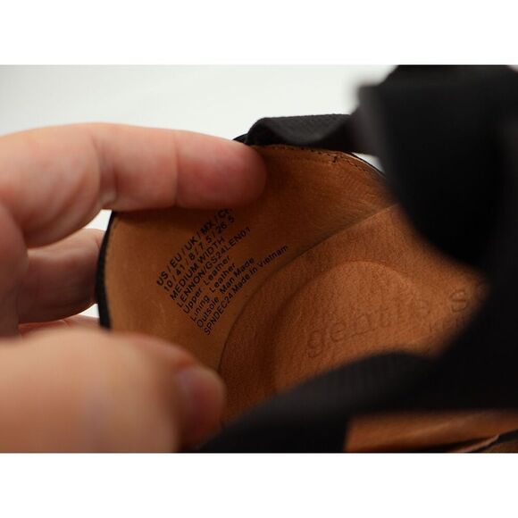 Gentle Souls Lennon Sandals Womens Size 10 Black Leather Gladiator Slip on Flats - Picture 10 of 11